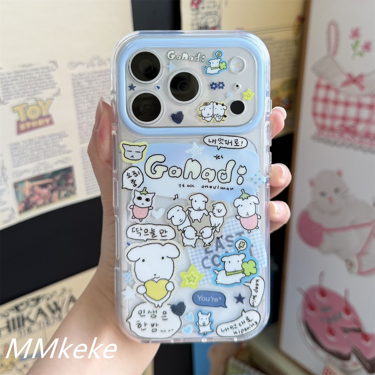 Y2K Phone Accessories - เคสโทรศัพท์ลายสุนัขหัวโตสไตล์เกาหลี Y2K สำหรับ iPhone 18 11