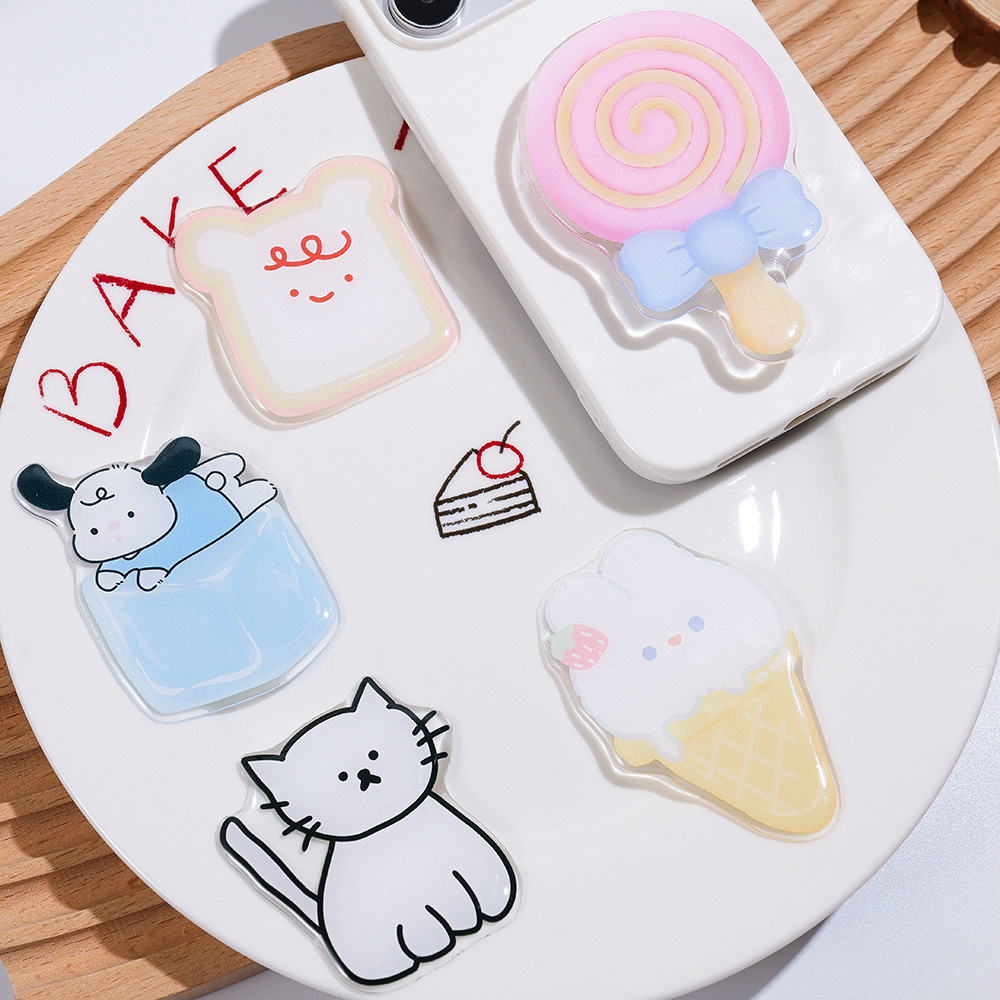 Phone Accessories And Gadgets - ที่จับโทรศัพท์แบบการ์ตูนน่ารัก อะคริลิกพับได้ พร้อมขาตั้งแบบขยายได้ พกพาสะดวก สำหรับเคสโทรศัพท์ Apple