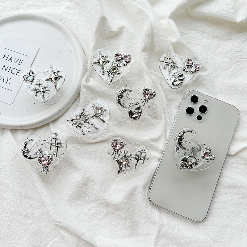 Phone Accessories And Gadgets - ที่ยึดโทรศัพท์แบบใส ติดด้านหลัง ดีไซน์ Y2K สไตล์ Coquette