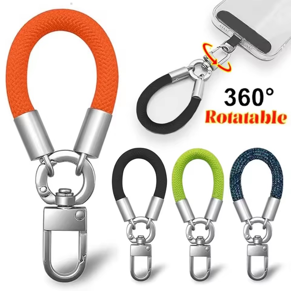Phone Accessories And Gadgets - สายคล้องโทรศัพท์โลหะ พร้อมแผ่นปะกันหลุด หัวเข็มขัดโลหะหมุนได้ คลิปเหล็กแขวน สายคล้องบัตร อุปกรณ์เสริมโทรศัพท์มือถือ