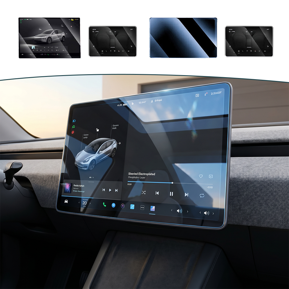 Tempered Glass Screen - ฟิล์มกระจกกันรอยหน้าจอควบคุมกลางรถยนต์สำหรับ Tesla Model 3 Highland, Model