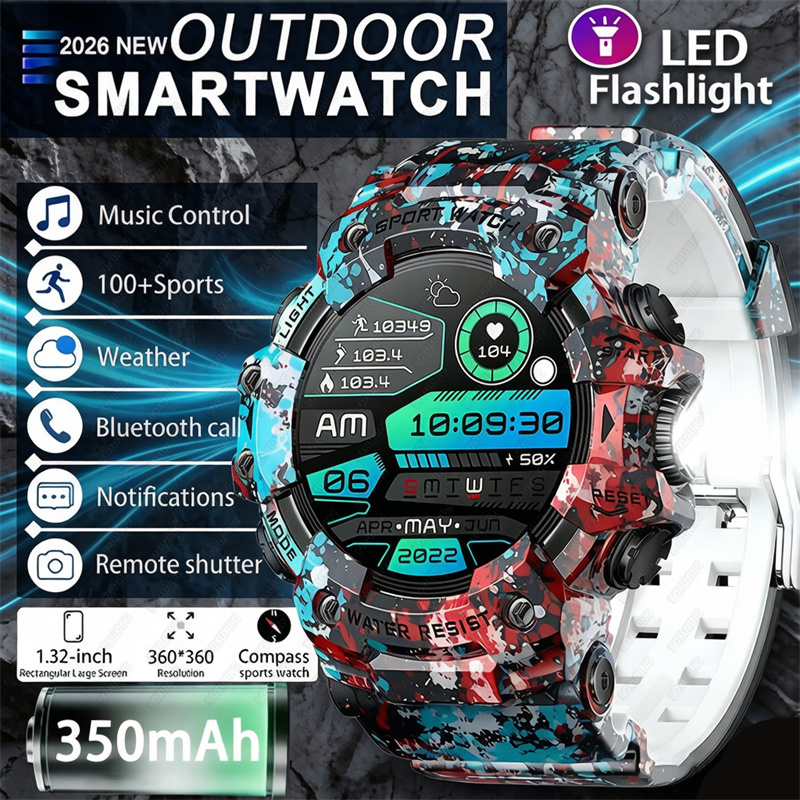 Phone Zone Accessories & Repair Lake Charles La - 2026 สมาร์ทวอทช์กีฬากลางแจ้งกันน้ำบลูทูธโทรศัพท์อัตราการเต้นของหัวใจเข็มทิศไฟฉายสมาร์ทวอทช์ผู้ชายของขวัญอุปกรณ์เสริมอัจฉริยะ