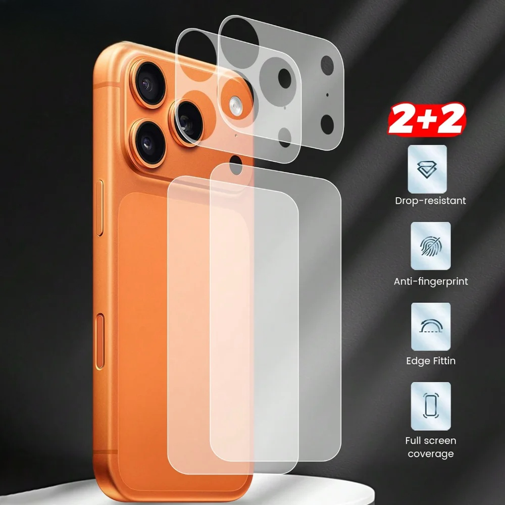 Phone Accessories Design - ชุดฟิล์มเลนส์ด้าน 1-5 ชิ้น + ฟิล์มหลัง PET