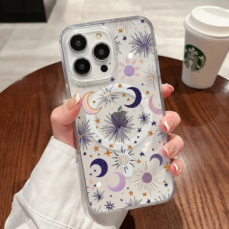 Magnetic Phone Case - โรแมนติกซัน มูน สตาร์สเคสโทรศัพท์สำหรับไอโฟน 17 โปรแม็กซ์ 16