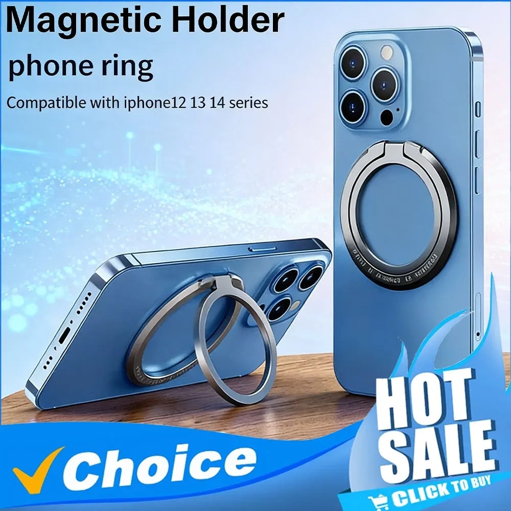 Phone Accessories And Gadgets - ที่จับโทรศัพท์แม่เหล็กแบบถอดได้ พร้อมขาตั้งและที่จับนิ้วหมุนได้ 360 องศา ° ขาตั้งหมุนได้สำหรับ