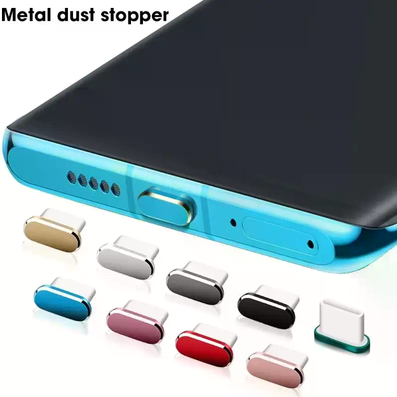Phone Accessories For 11 Year Old Girl - ปลั๊กกันฝุ่น Type C โลหะ ป้องกันการสูญหาย ฝาปิดกันฝุ่น
